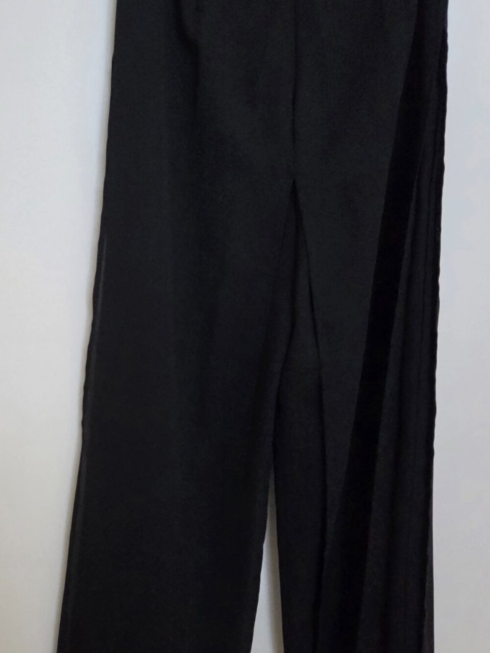 Vintage Black Wide Sheer Leg Pants with Four Sheer Overlay Panels - Picture 3 of 16